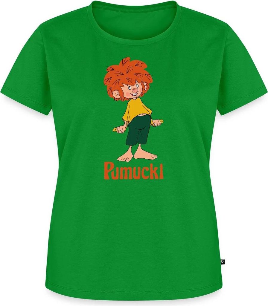 Spreadshirt Pumuckl Mit Frecher Pose Und Verschmitztem Lächeln Frauen Premium T-Shirt, 4XL, Grün