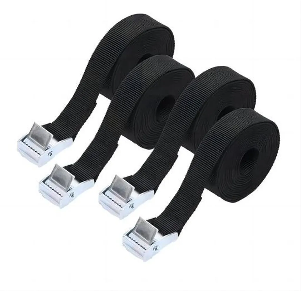 Sangle de serrage noire anti-glisse 1,5 m x 25 mm pour fixer sans risque
