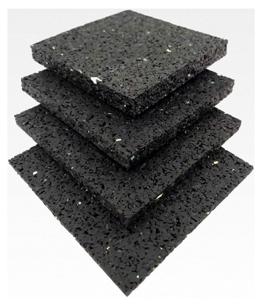 Terrassenpad 80x80x6 mm, 50 Stück, Gummiunterlage für Terrassenbau