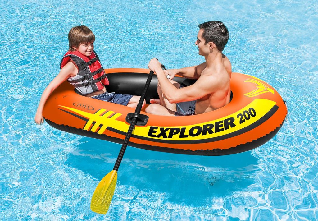 Bateau Gonflable INTEX – 1 à 4 Places, Canoë/kayak, Design Robuste, Valve Boston, Nombreux Accessoires, Pour Eau Douce Ou Salée
