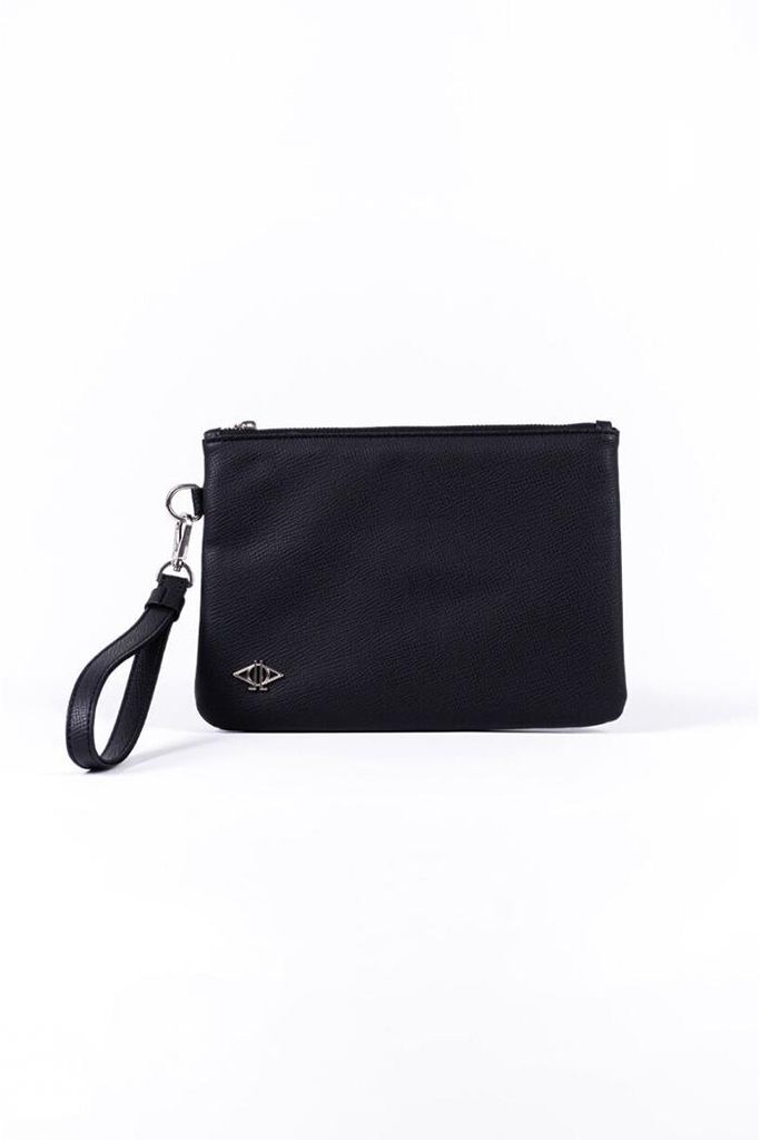 Dellel Yaya Clutch Schwarz aus veganem Kunstleder