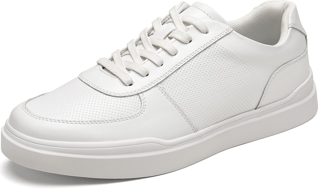 Bruno Marc Herren Sneaker Schnürhalbschuhe Elegante Turnschuhe Walkingschuhe Mode Schuhe,Farbe: WEISS, Größe: 43.5