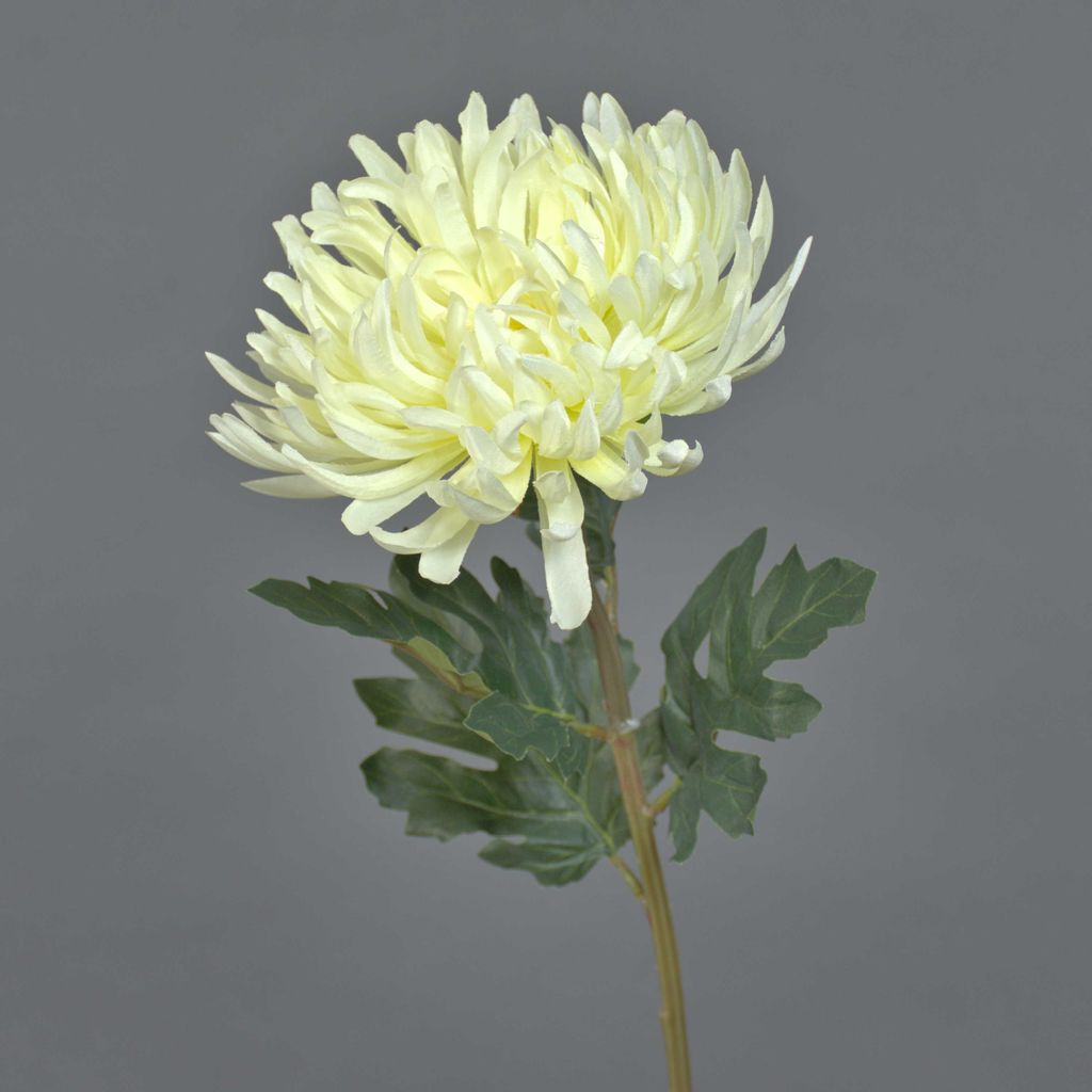 artplants.de Kunstblume Chrysantheme LINGYUN, weiß, 65 cm - Künstlicher Blumenzweig