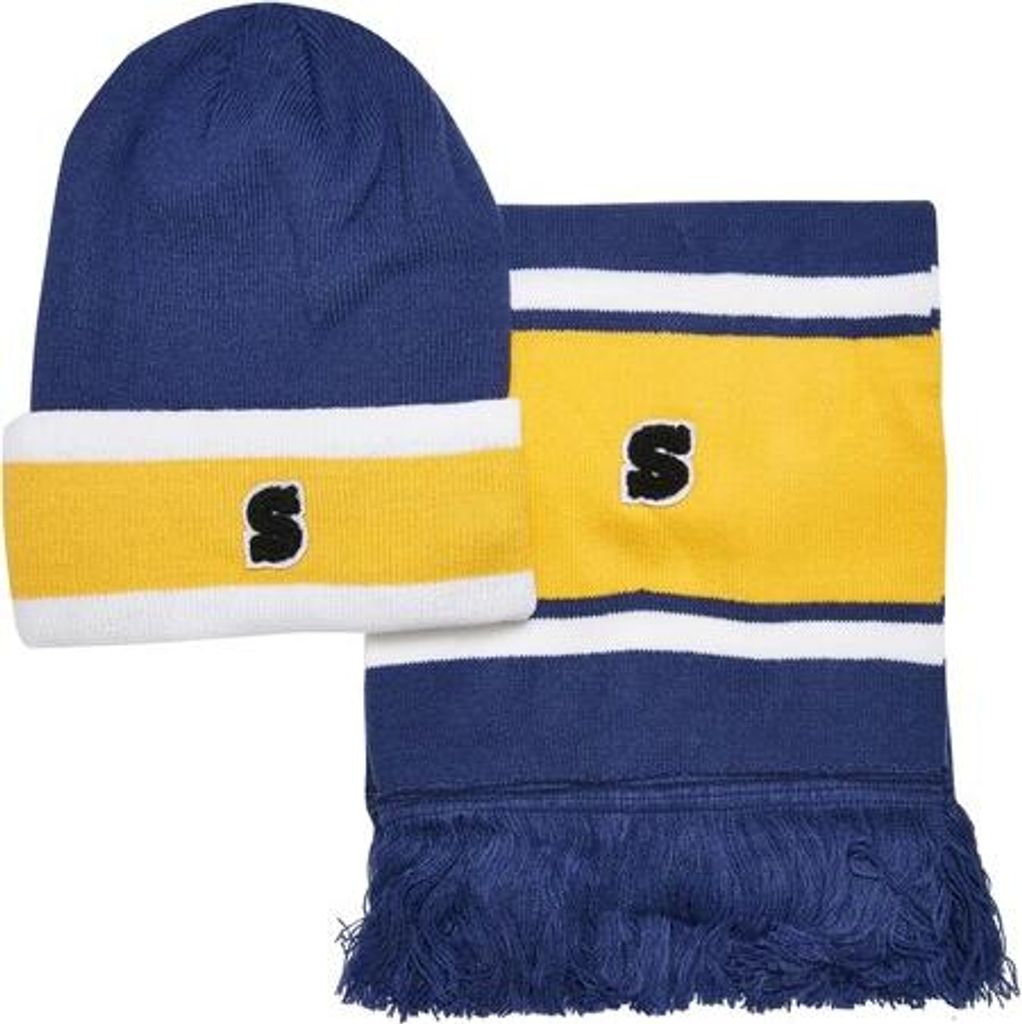Urban Classics TB5653 | College Team Package Beanie and Scarf One Size - Farbe: spaceblue/californiayellow/wht - Größe: One Size