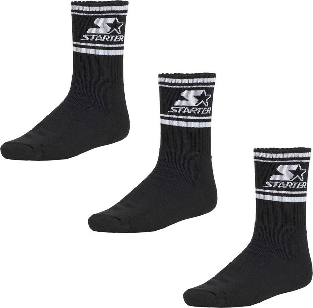 Starter Herren Socken Tennis-Socken 3er Pack , Farbe:Schwarz, Größe Socken & Strumpfhosen Erwachsene:39-42