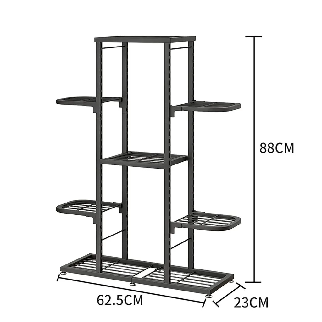 Étagère à fleurs d'angle 5 tablettes support de plantes intérieur noir - 2