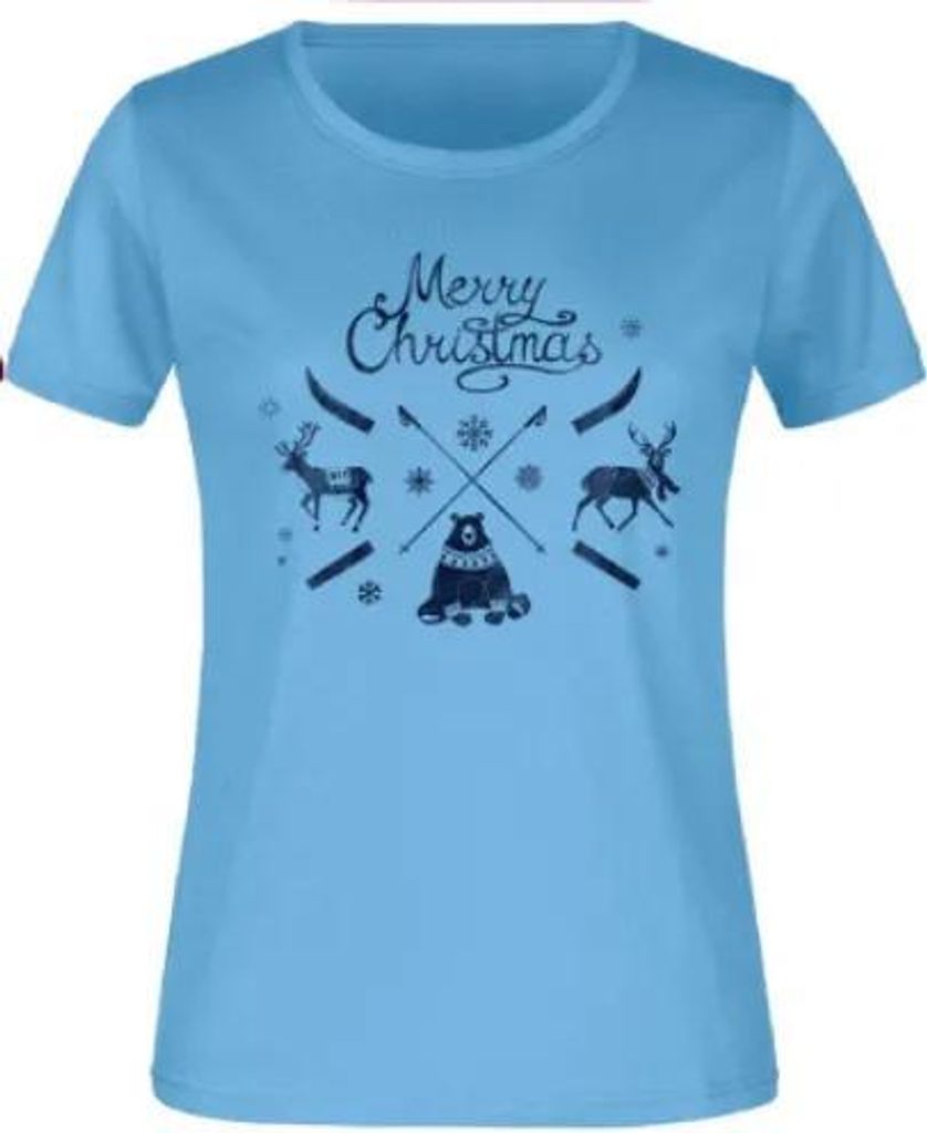 Damen T-Shirt Jm Christmas Blue Produktbild 