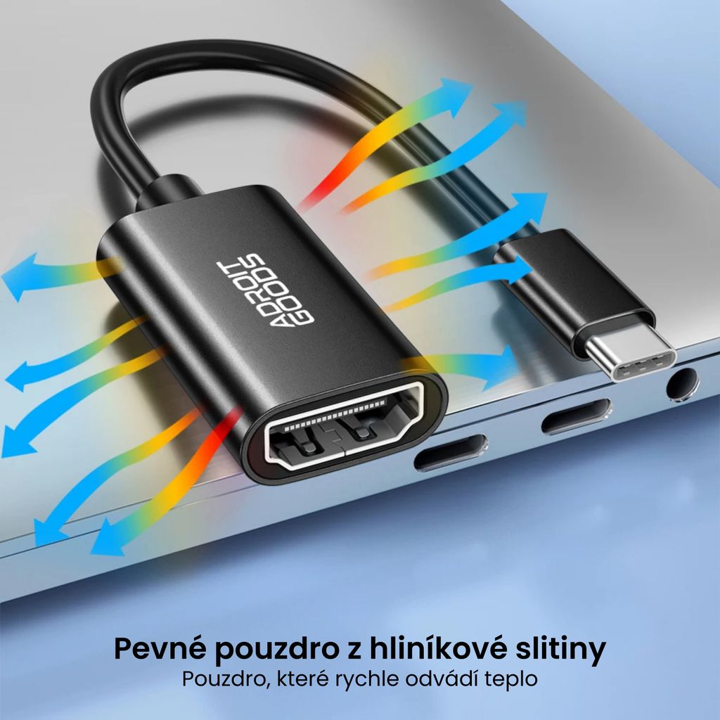AdroitGoods Adaptér USB-C na HDMI - 4K @30Hz - černý Obrázek produktu 2