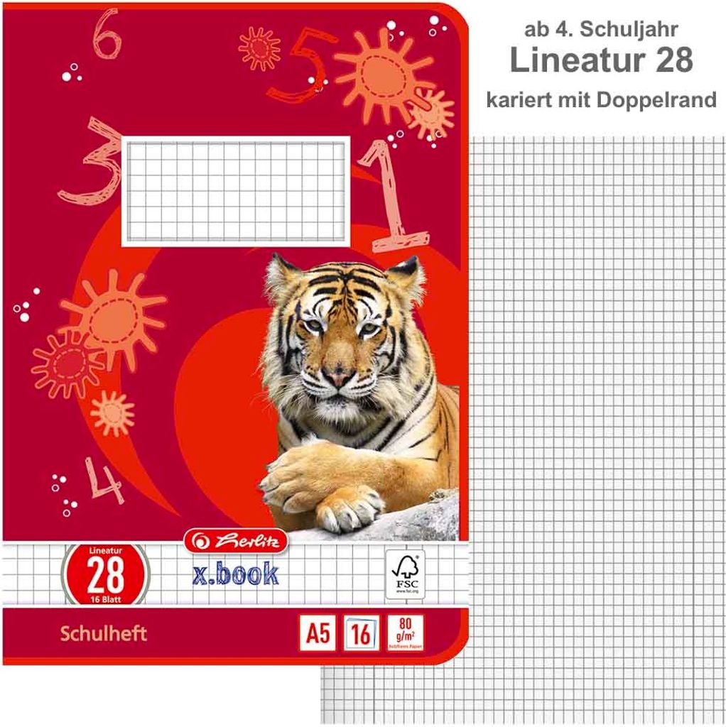 Herlitz cahier d'école x.book DIN A5 linéature 28 / Image du produit 