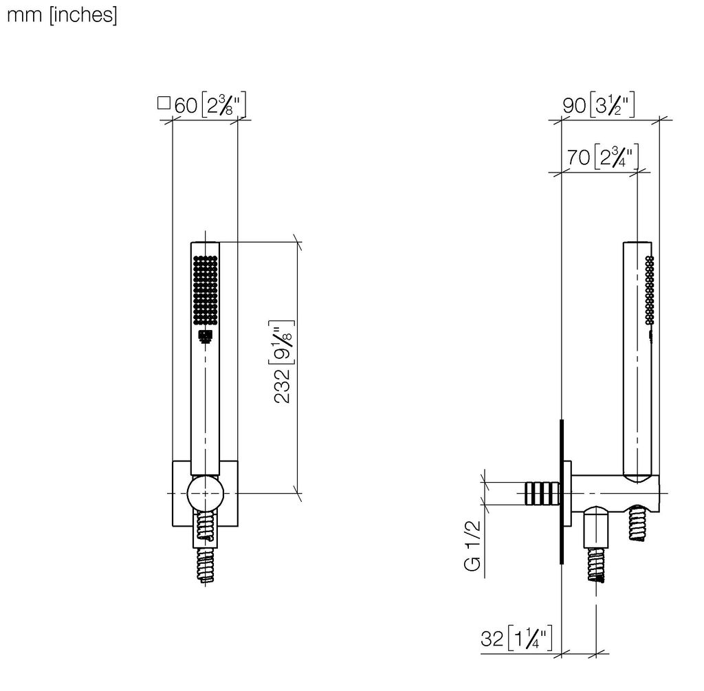 Dornbracht Schlauchbrausegarnitur mit integriertem Brausehalter, 27802970-27