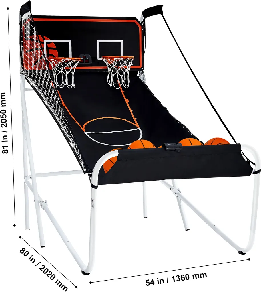 Arcade Basket-ball Pliable 5 Ballons et 8 Modes de Score Interactifs - 8