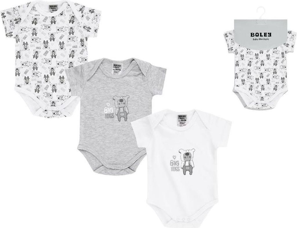 Boley 3er Pack Kurzarmbodies 50/56