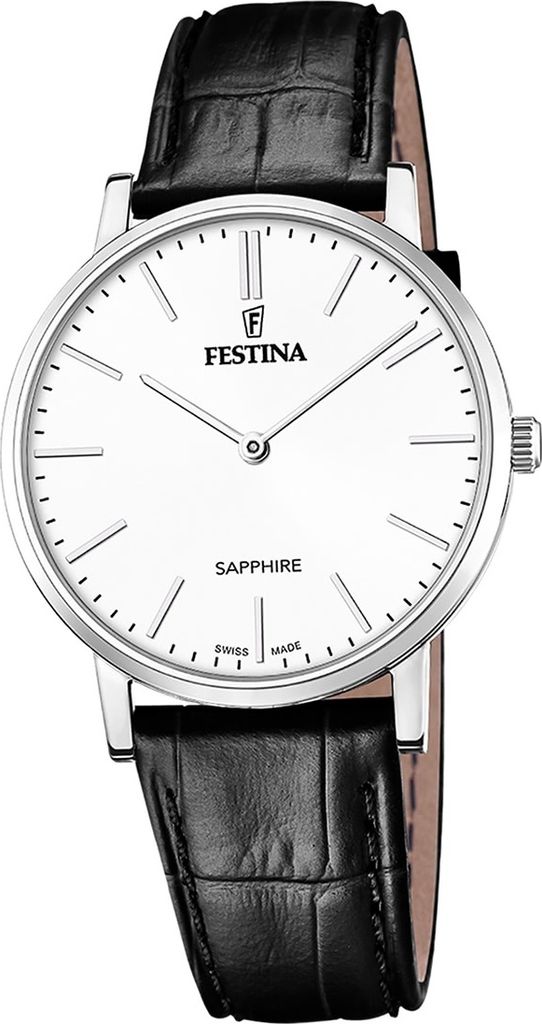 Festina Herren Uhr Swiss Lederarmband schwarz D2UF20012/1