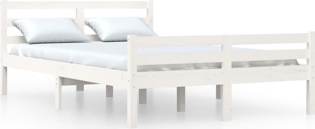 Massivholzbett Weiß 150x200 cm