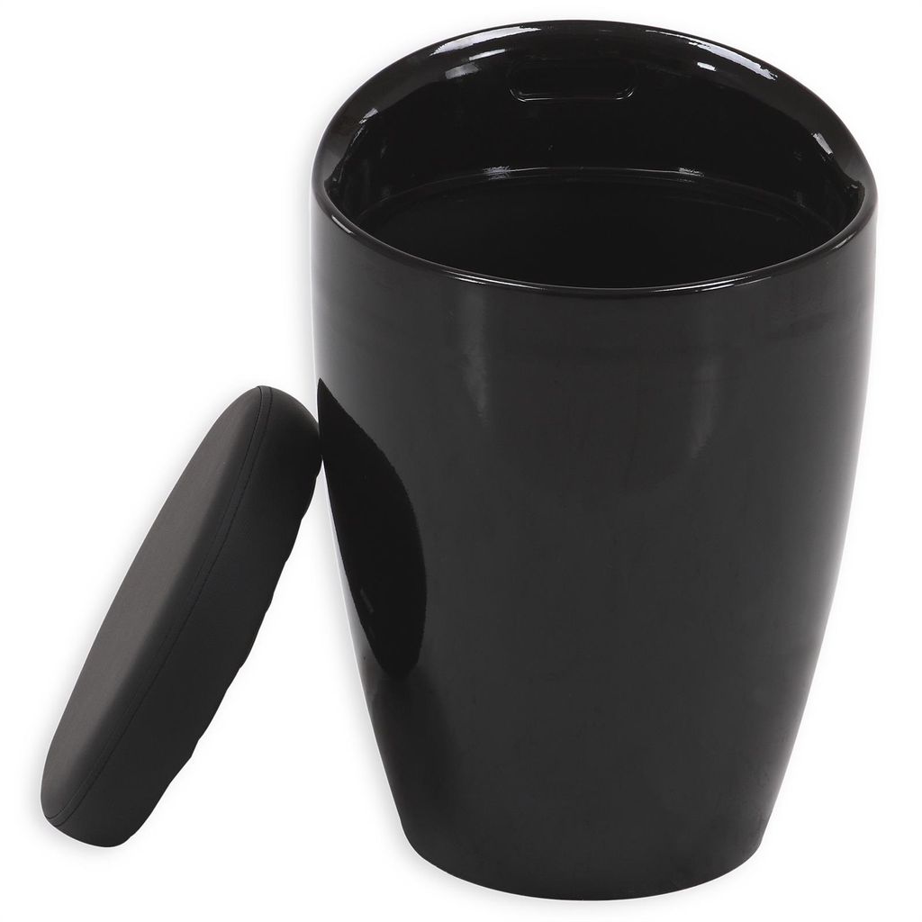 Sitzhocker DANIEL mit Stauraum, Schwarz - Stauraumhocker Produktbild 