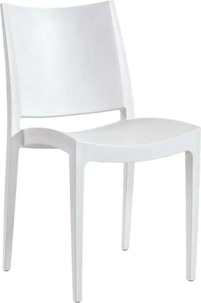 Mobilier de terrasse : Chaise de restaurant blanche en polypropylène
