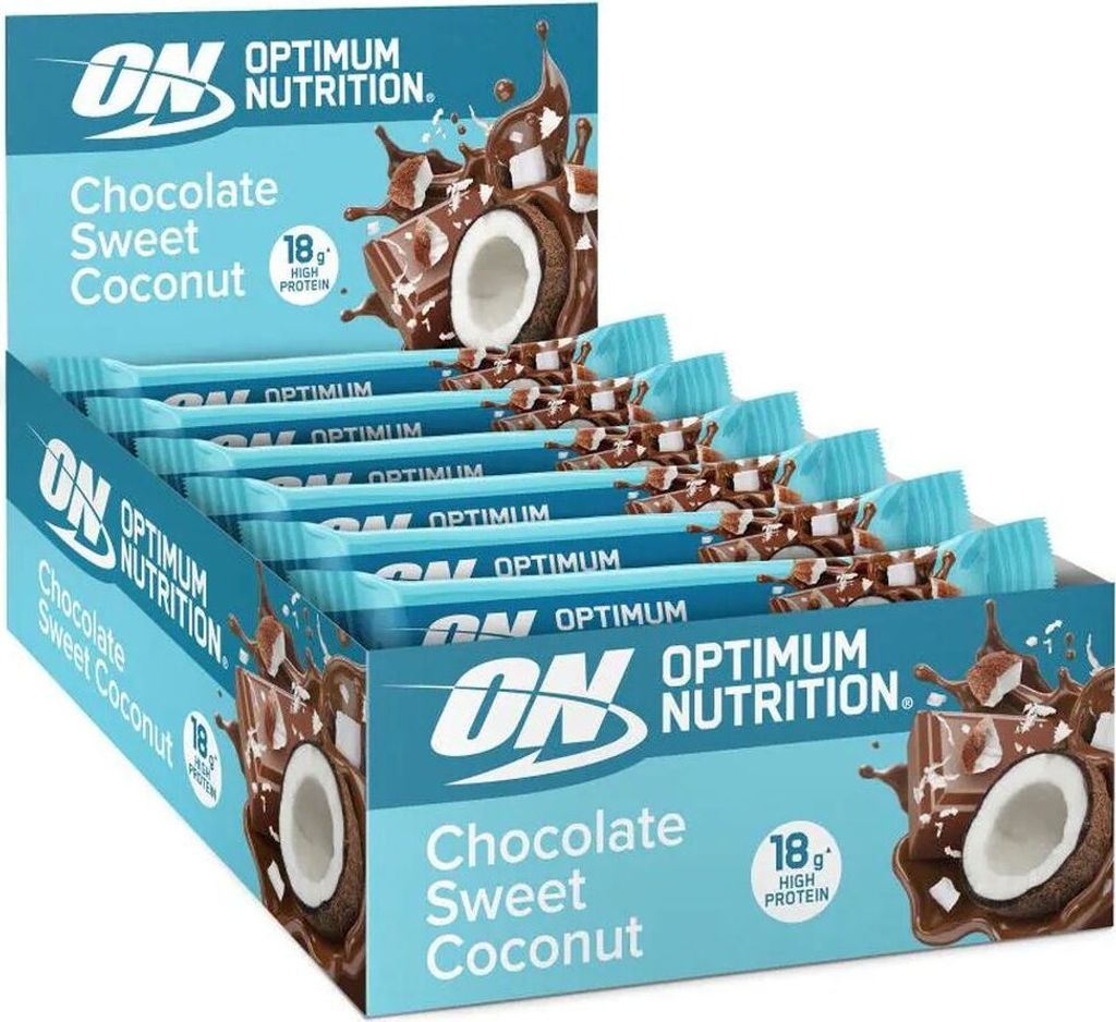Optimum Nutrition Protein Bar 59 - 70 g chocolate sweet coconut / Riegel, Cookies & Brownies / Leckerer Proteinriegel mit einem hohen Gehalt an hoc...