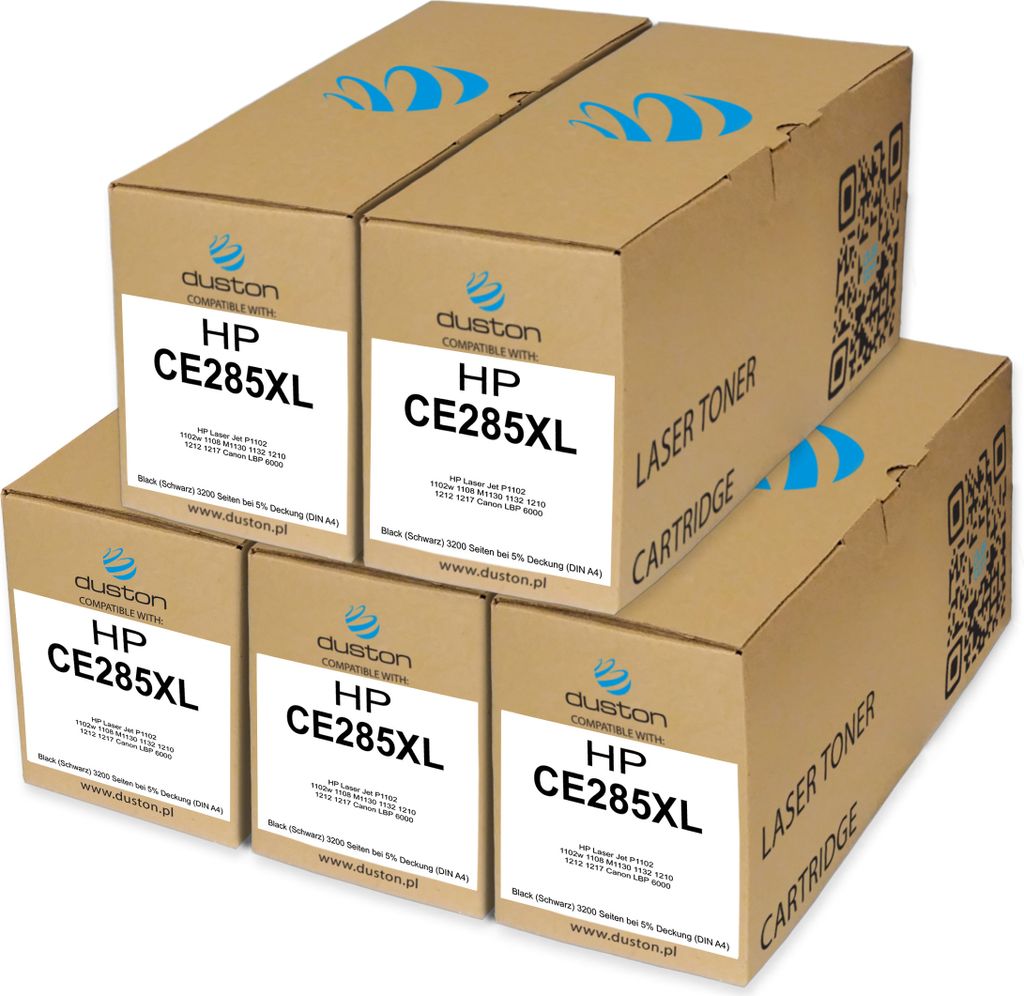 5x CE285XL, 85XL Toner Druckertoner Patrone Schwarz kompatibel mit HP P1102 M1132 M1212 M1217