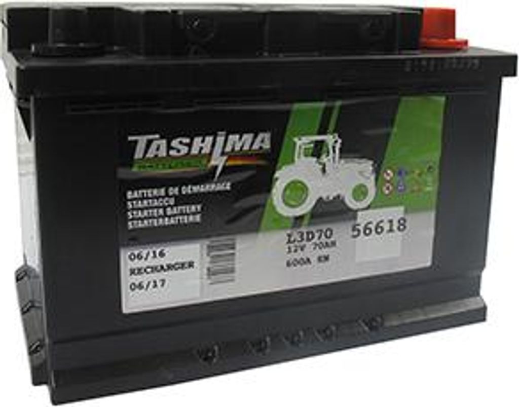 Tashima Startbatterie 12V - 70A + rechts - L: 278mm, B: 175mm, H: 190mm
