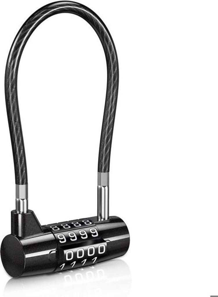 4-stelliges Zahlenschloss, Sicherheitsschloss mit flexiblem Aluminiumseil, Kofferschloss
