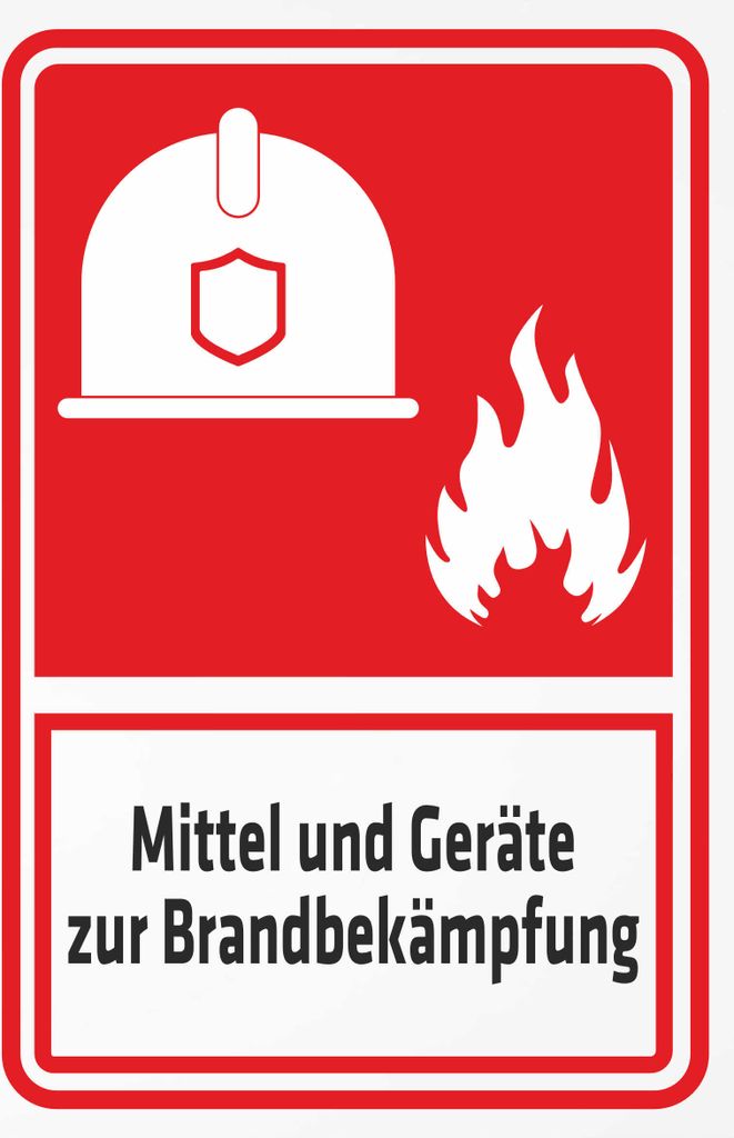 INDIGOS UG - Aufkleber - Sicherheit - Mittel und Gera?te zur Brandbeka?mpfung - Kombi - 800x600 mm