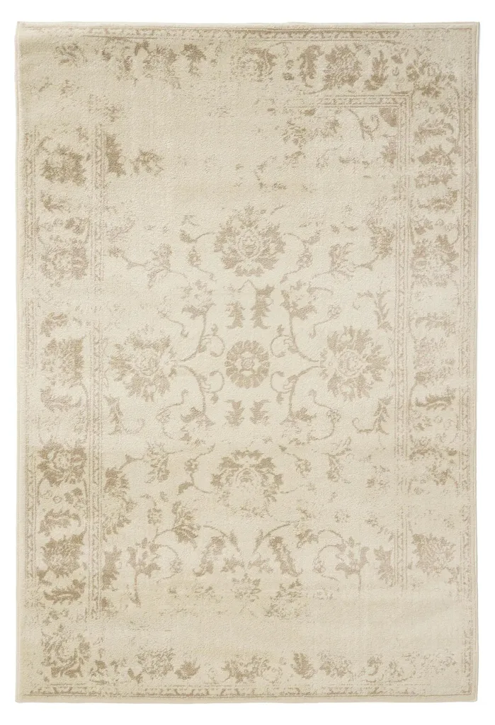 Grand Tapis de Salon Design 120x170 cm - Tapis Rectangulaire Coloris Crème