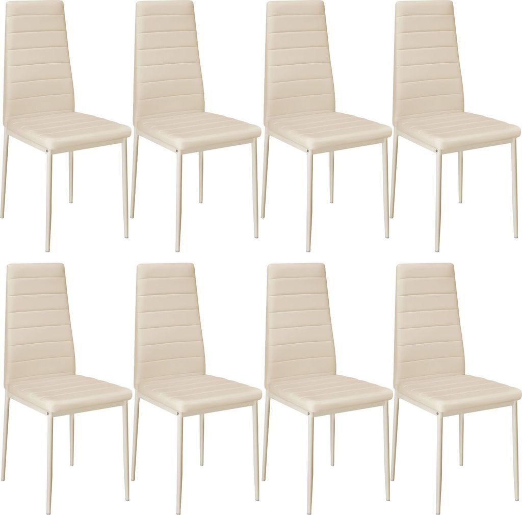 tectake Set Esszimmerstuhl Thomas gepolstert mit Kunstlederbezug 45 x 48 x 98,5 cm