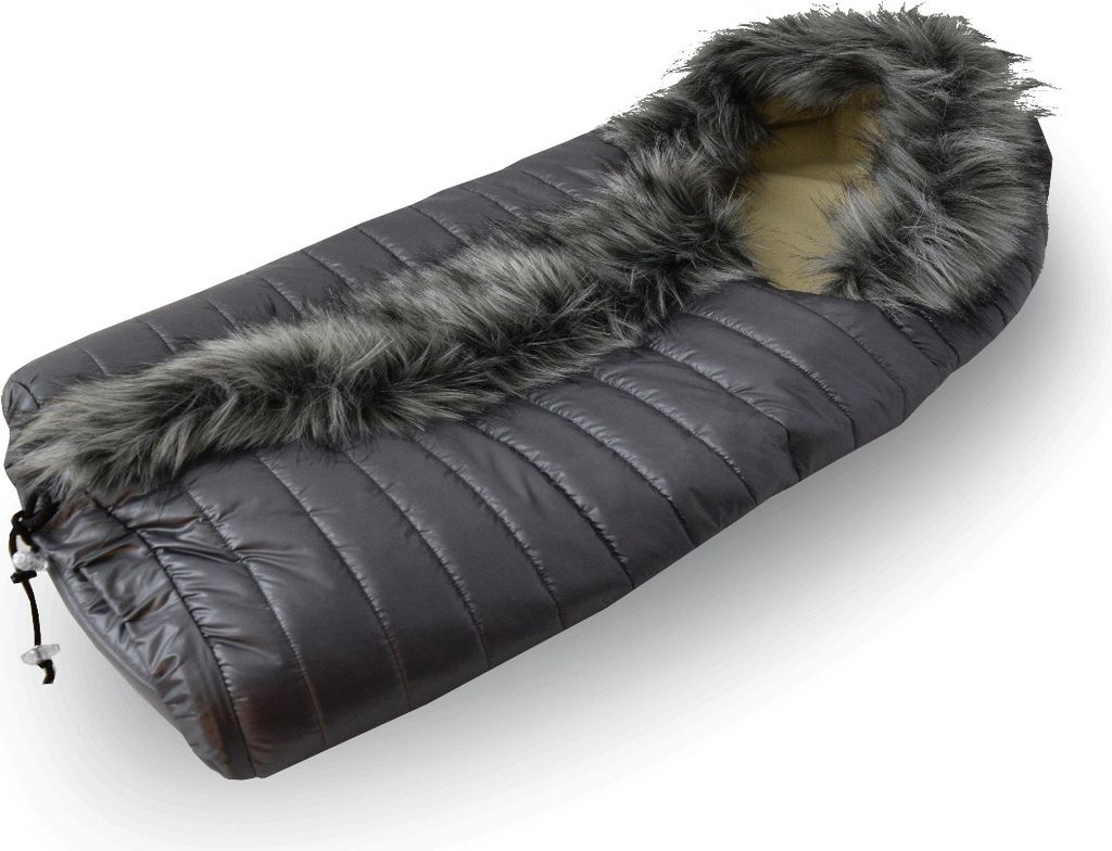 Aga Fußsack Combi Luka mit Pelzmantel Grau