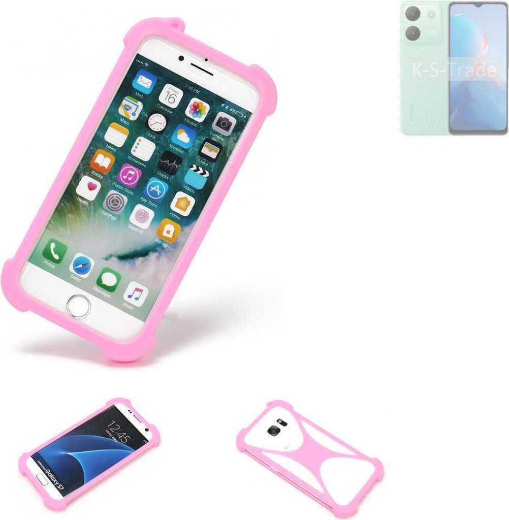 K-S-Trade Handy Hülle kompatibel mit Infinix Smart 7 (6515) Schutz Hülle Bumper Silikon Schutz Hülle Cover Case Silikoncase Silikonbumper TPU