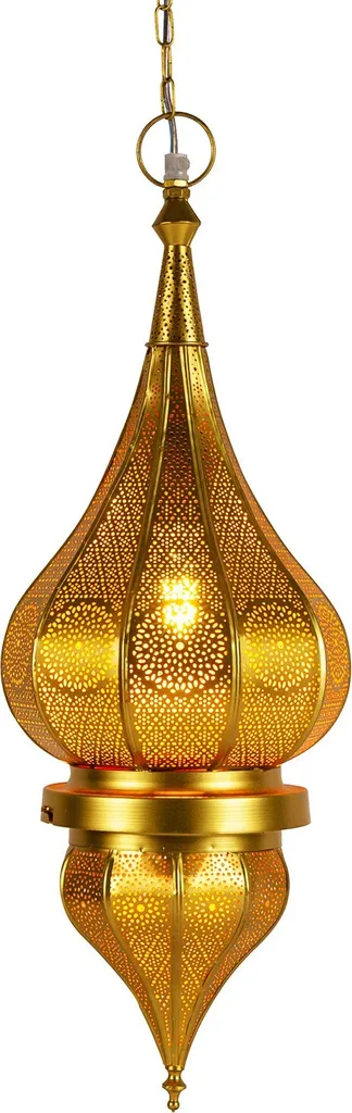 Suspension orientale Fayna Gold pour éclairage salon et chambre cosy