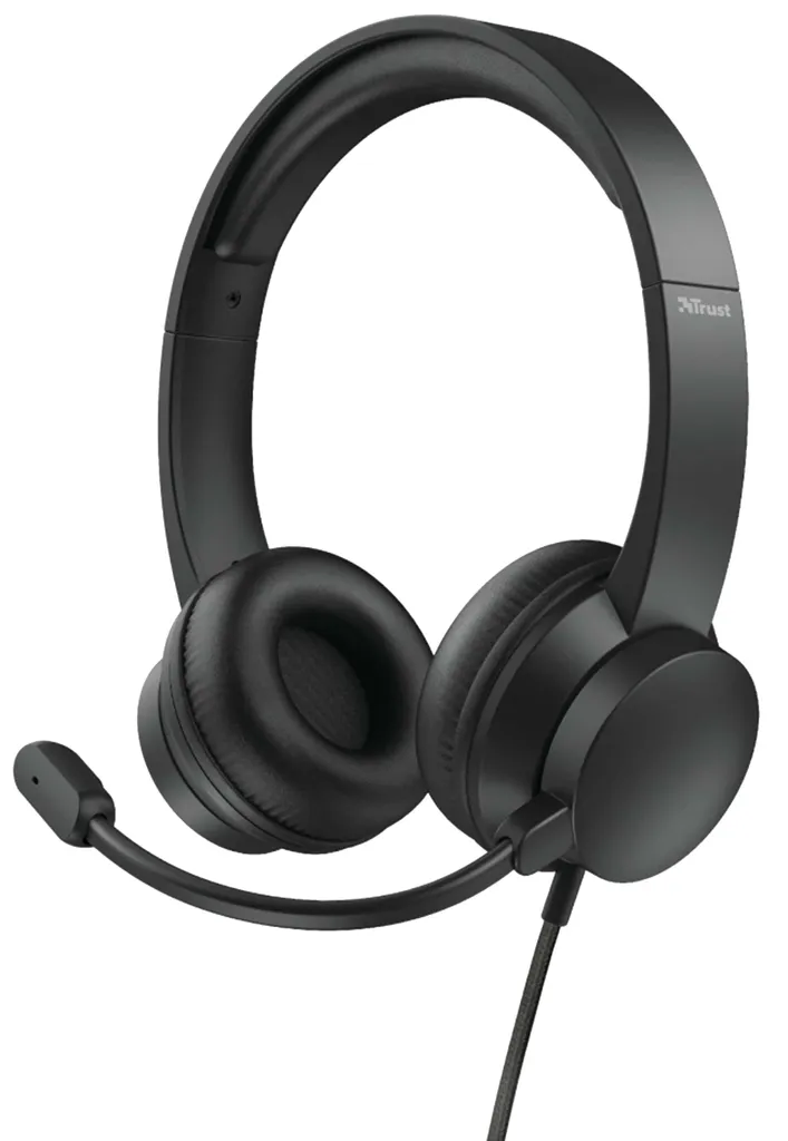 Casque USB Trust HS-200 24186 Léger avec Micro Réglable Noir