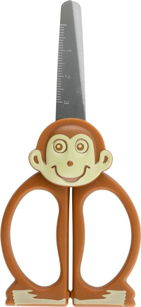 Motiv-Kinderschere / Bastelschere / abgerundeten Spitzen / 12 cm / "Affe"