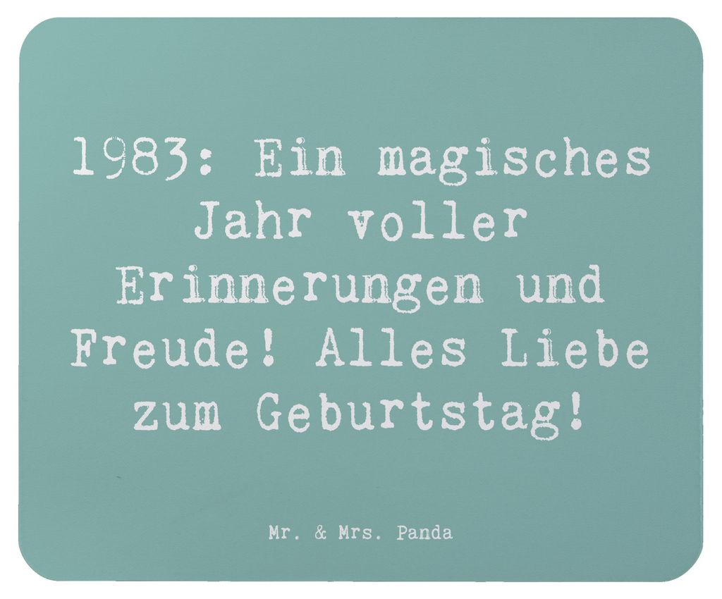 Mr. & Mrs. Panda mousematte Spruch 1983 Geburtstagserinnerungen - Meeresbrise - Geschenk, unvergesslich, pc mausunterlage, Geburtstag, computer mau...