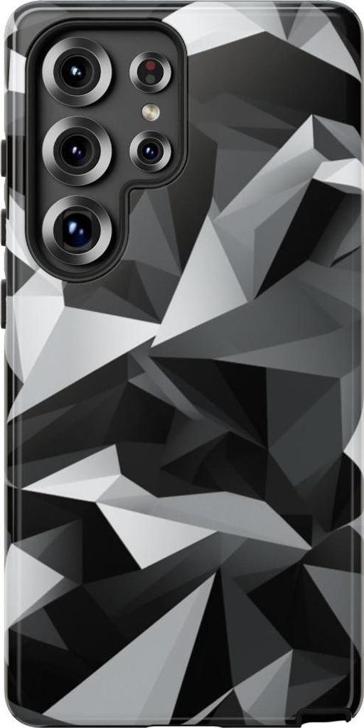 Schwarz-graues geometrisches Muster – Hülle Kompatibel mit Samsung Galaxy S25 Ultra