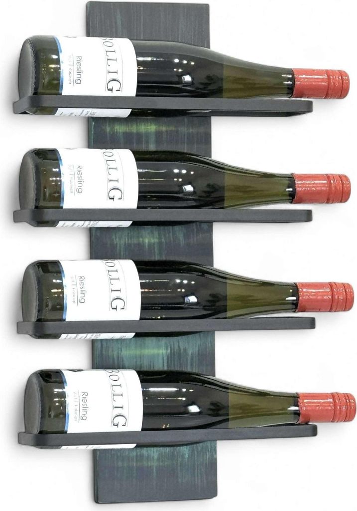 DanDiBo Weinregal Wand Metall Schwarz Modern 96695 Grün Flaschenregal Schmal Wandmontage Wine Rack Weinflaschenhalter Weinhalter Flaschenhalter