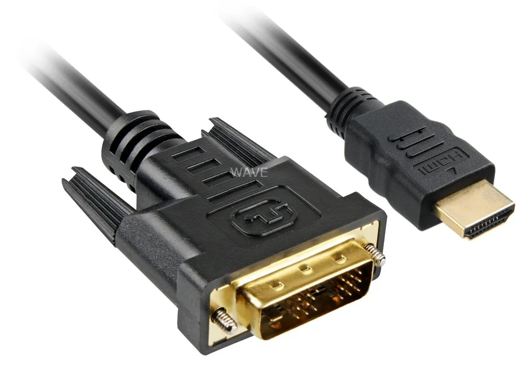 Adaptateur HDMI vers DVI-D 2m Sharkoon pour Écran Ancien Solution Vidéo
