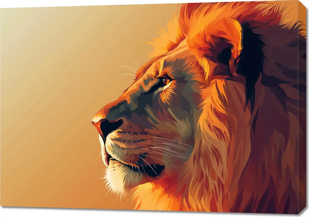 Image 100 x 70 cm Roi Lion - Décoration Grand Format pour Grand Salon