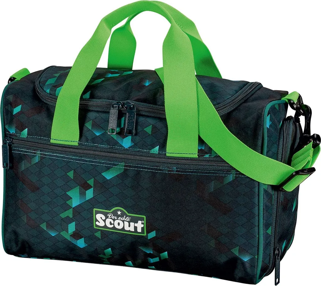 Sac de sport Scout Cubes vert foncé étanche et résistant pour l'école