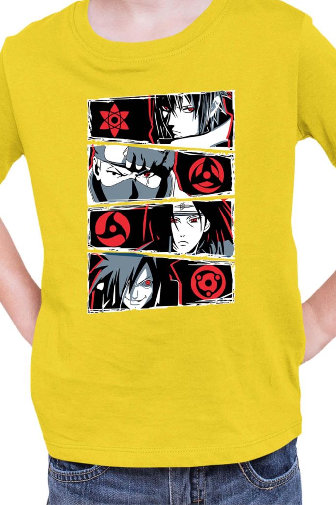 Kinder T-Shirt Naruto Sharingan Users, 3-4 Jahr - 104 / Gelb