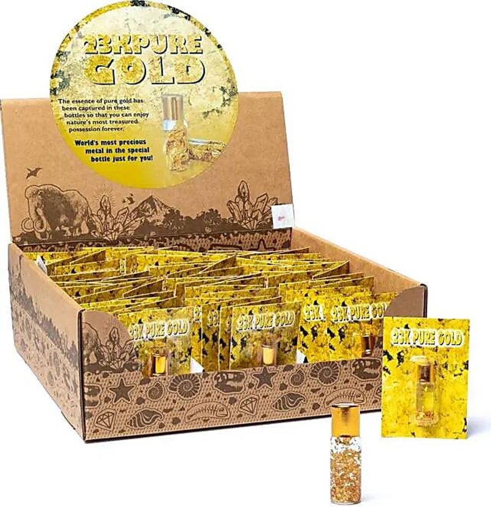 Display 60 Flaschen mit reinem Blattgold -- 8 x 6 x 1 cm, 10g kaufen online