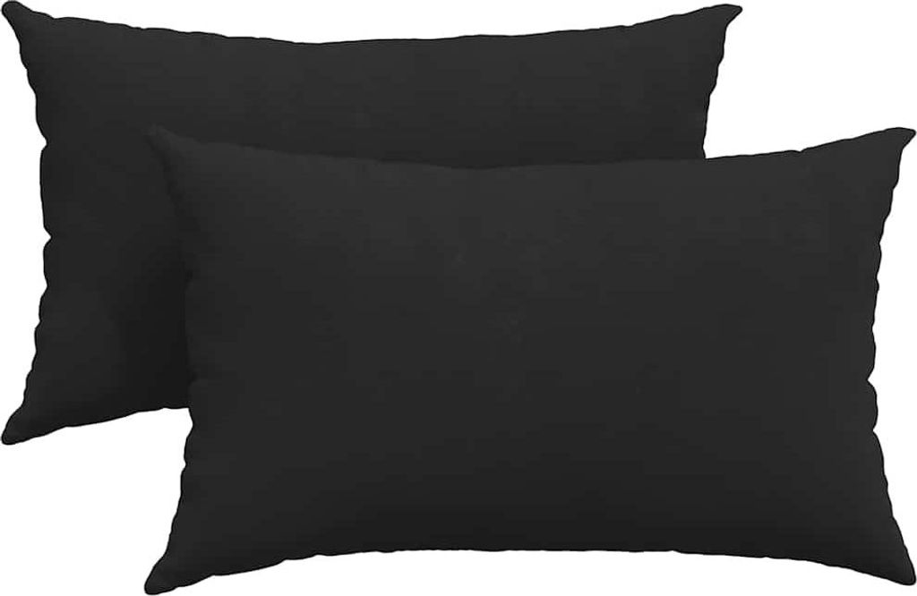 vidaXL Sofakissen 2 Stück Schwarz 50 x 30 cm Stoff