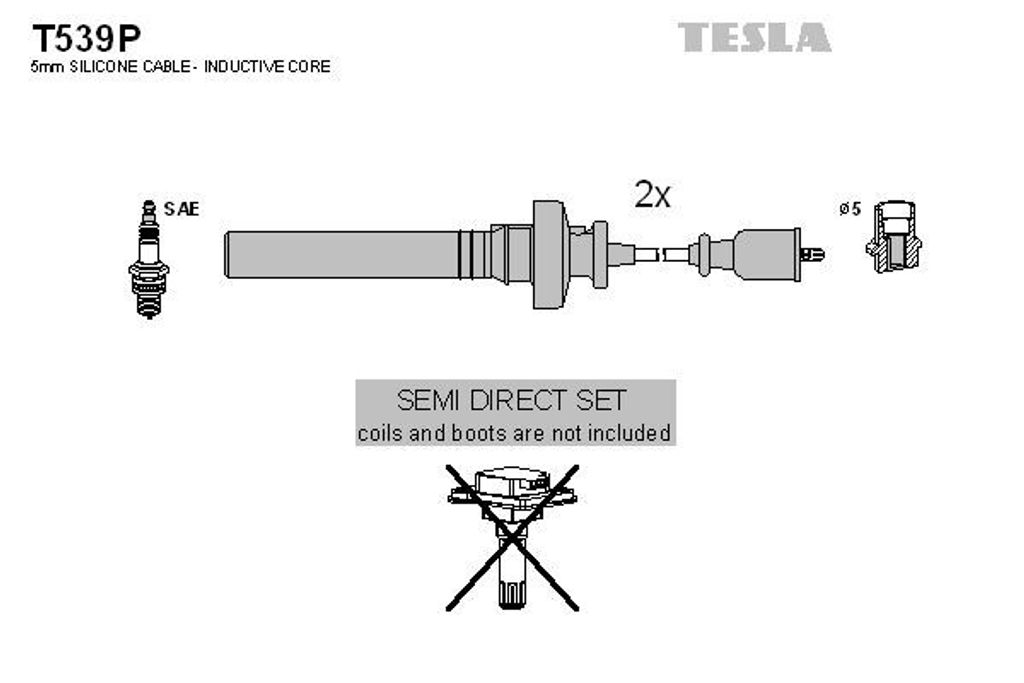 TESLA T539P Zündkabelsatz Zündleitungssatz für MITSUBISHI Space Star (DGA) Lancer VII Limousine (CSA, CTA) Lancer VII Kombi (CSW, CTW) COLT V (C...