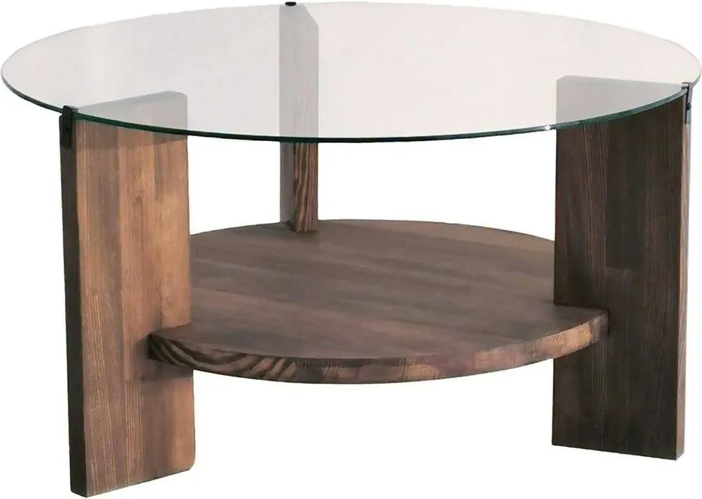 Table Basse de Salon 75x75 cm Felino Noyer Marron Idéale pour Rangement