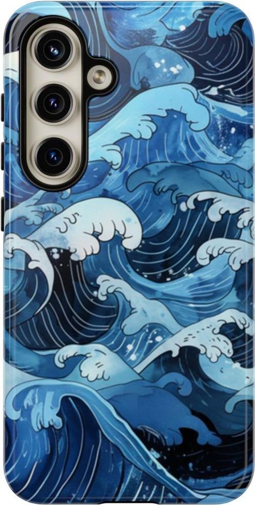 Japanische Wellenkunst – Hülle Kompatibel mit Samsung Galaxy S24