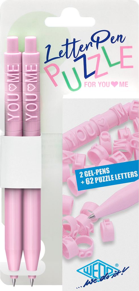 Wedo Letter Pen Puzzle Set rosa 2 Stifte mit Buchstaben