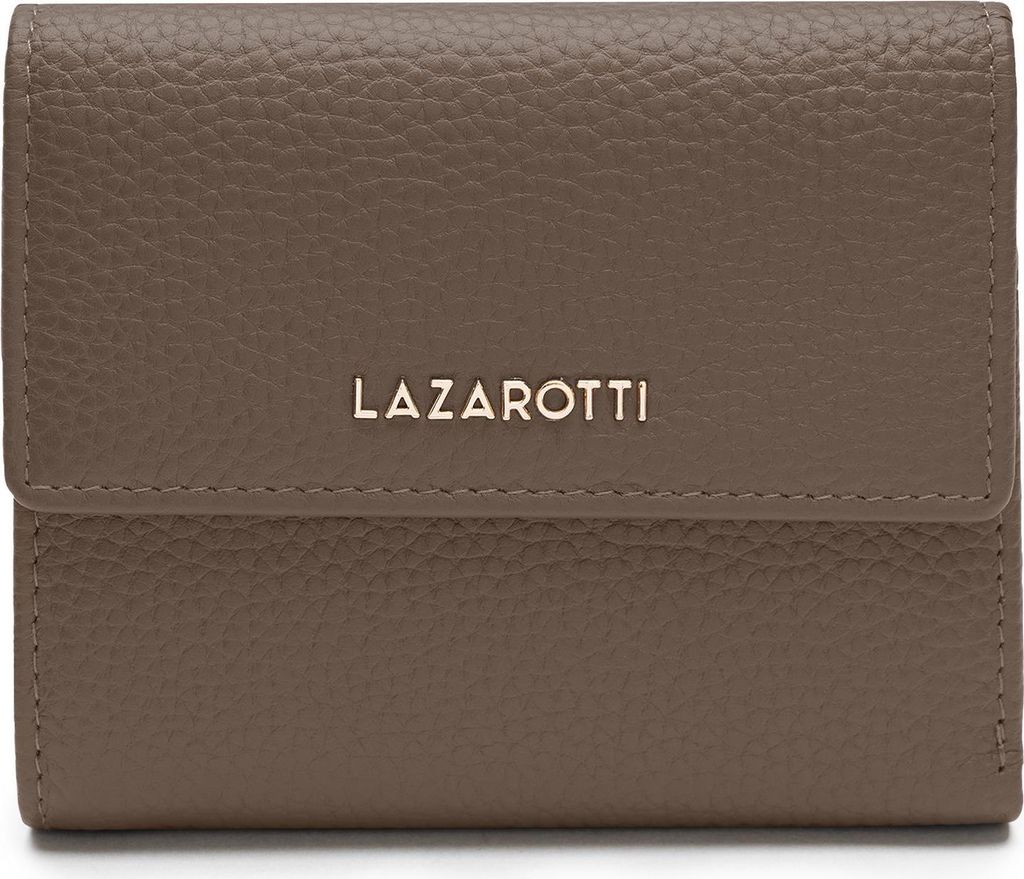 Lazarotti Leder Geldbörse Bologna Leather Wallet With 8 Card Slots Taupe braun