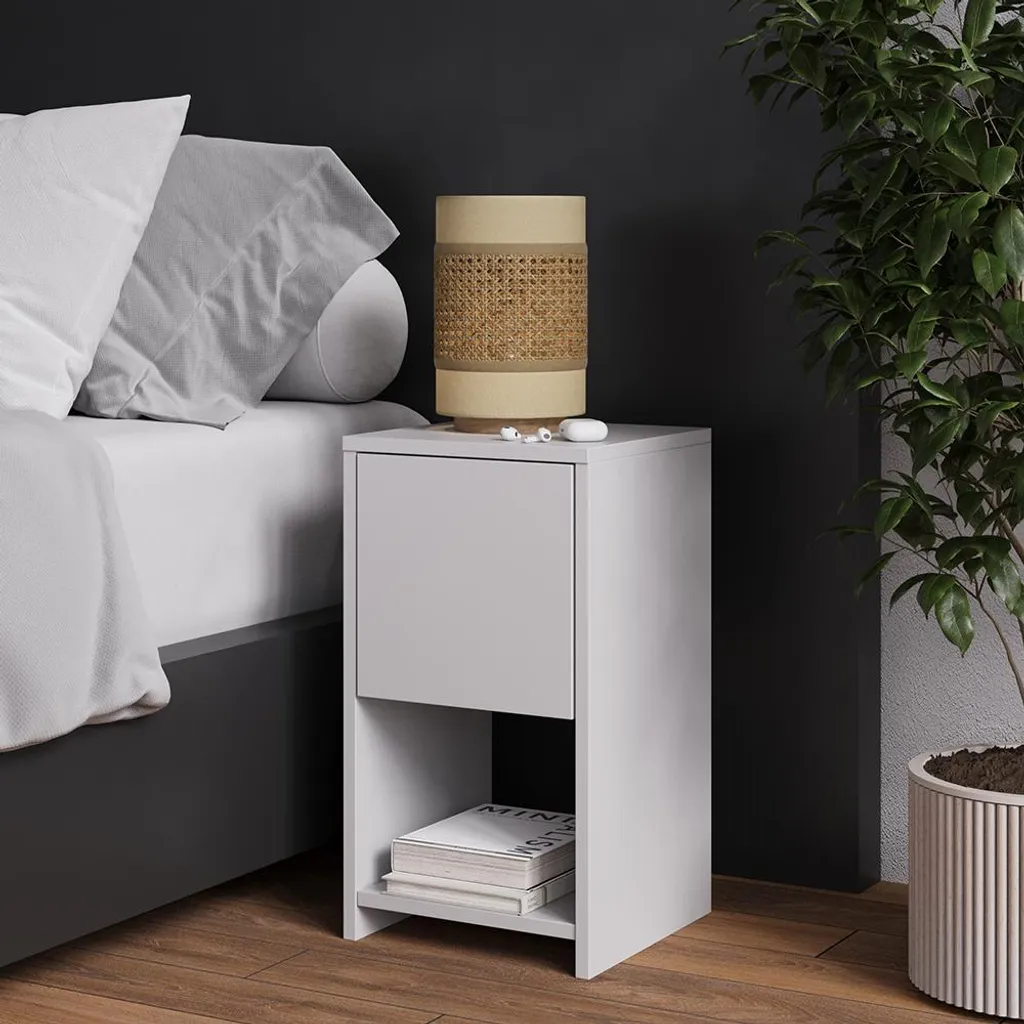 Chevet de chambre blanc Vicco Evo meuble de rangement de nuit x2
