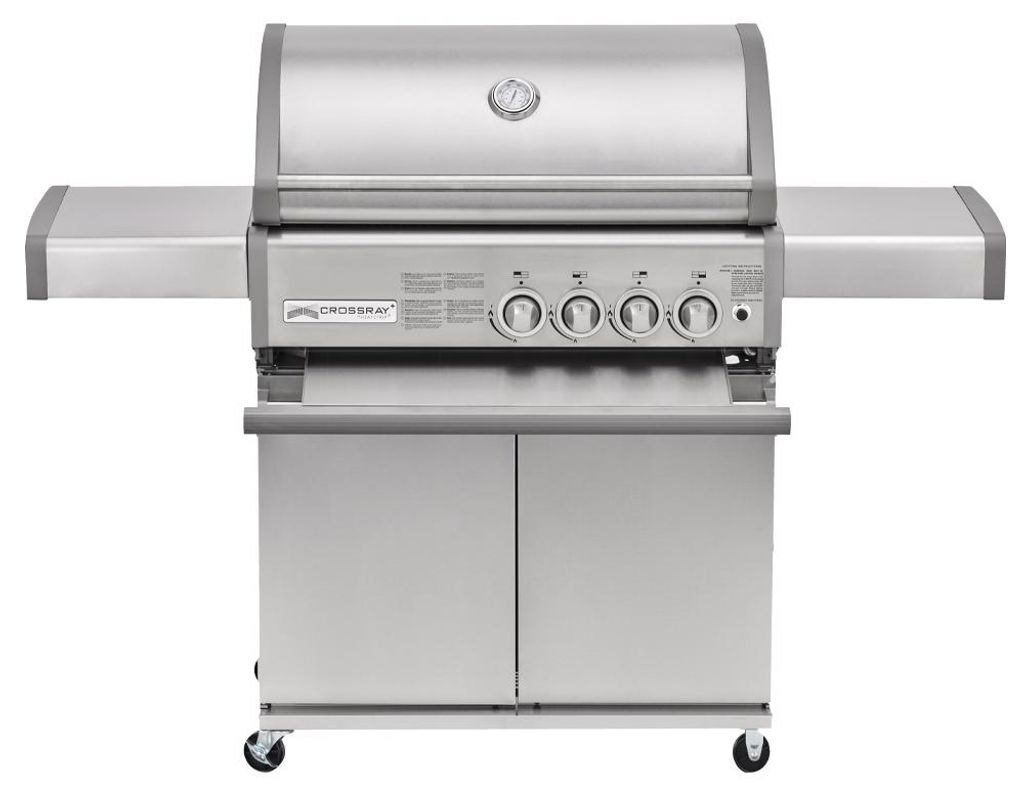 Crossray C4 Trolley Barbecue Gasgrill 4 x Infrarot-Brenner Grillwagen BBQ Grill