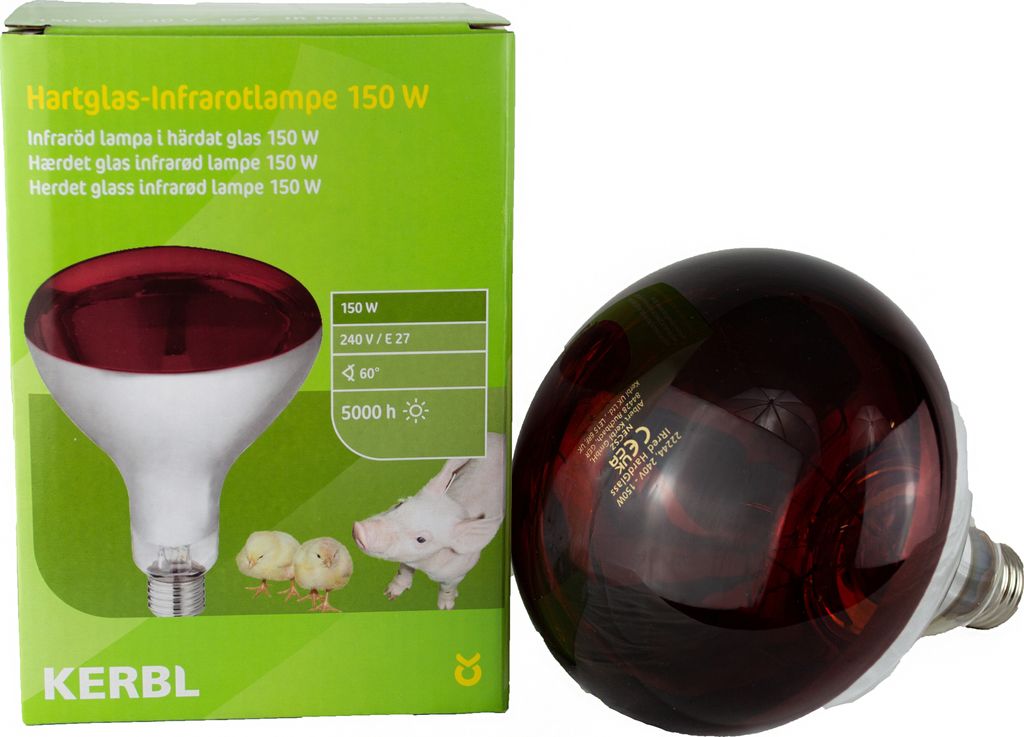 Kerbl Infrarotlampe 150W - Wärmelampe Für Geflügel & Schweine