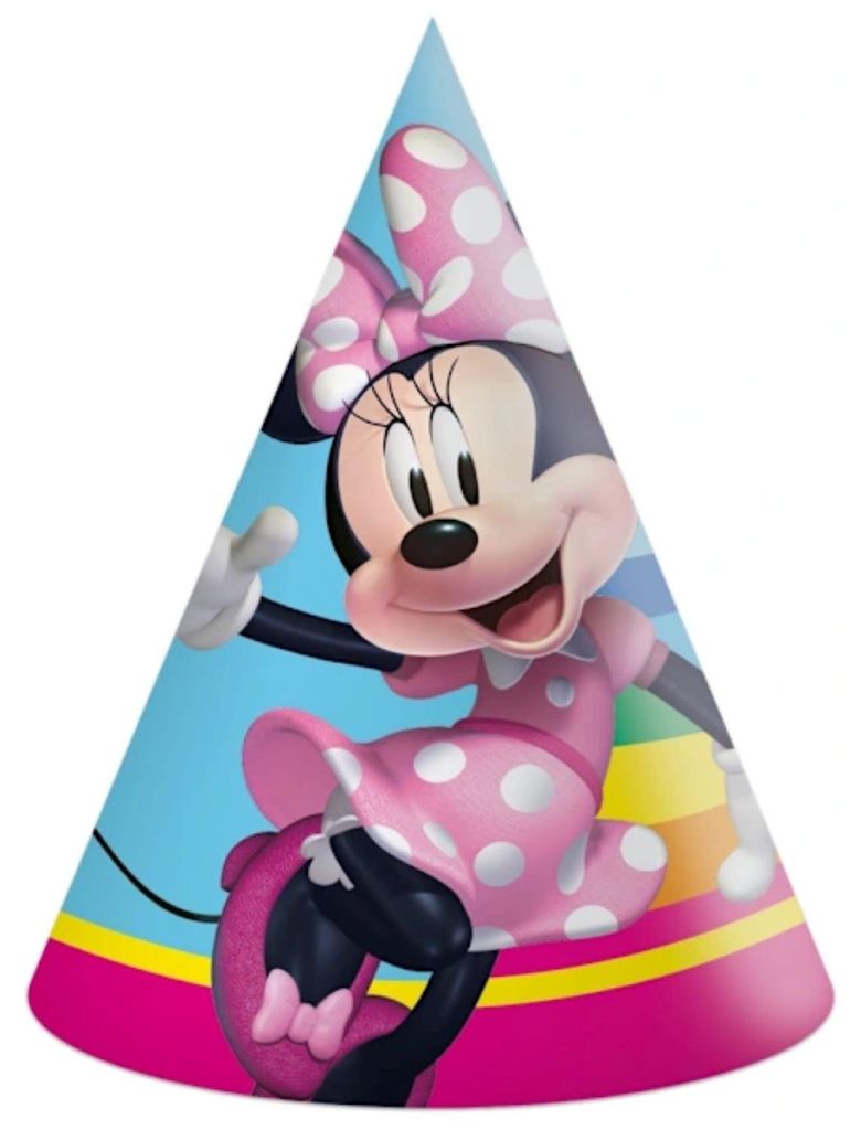 "Minnie Rainbow Make Me Smile" Partydeko Artikel Variante: 6 Partyhüte Papier